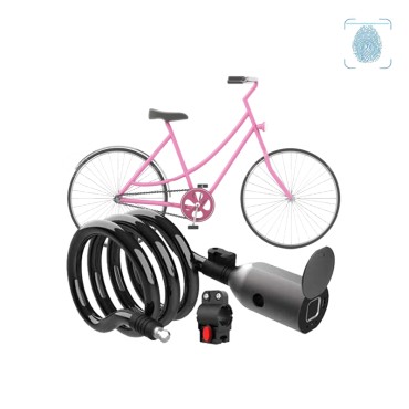 Lucchetto per bicicletta con impronte digitali, Nero