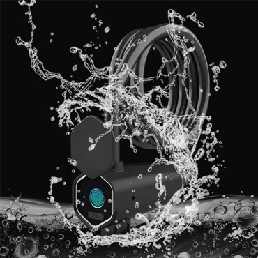 Lucchetto per bicicletta con impronte digitali, Nero