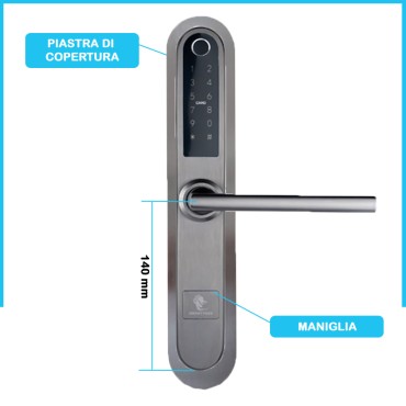 Piastra di Copertura per Maniglia Intelligente Monaco, Argento