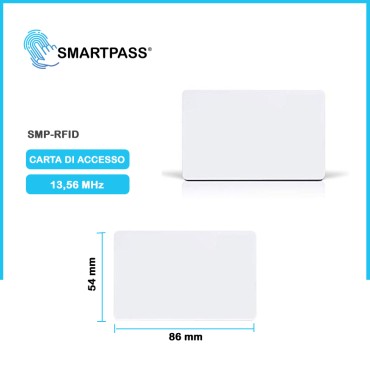 Scheda RFID SMARTPASS, 13,56 MHz, Bianco